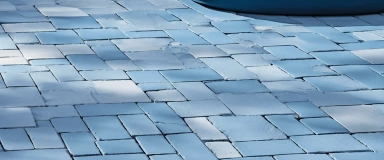 Andover Collection Pavers featuring a sophisticated blend of neutral tones and a smooth, polished surface, ideal for creating elegant and contemporary outdoor living spaces.