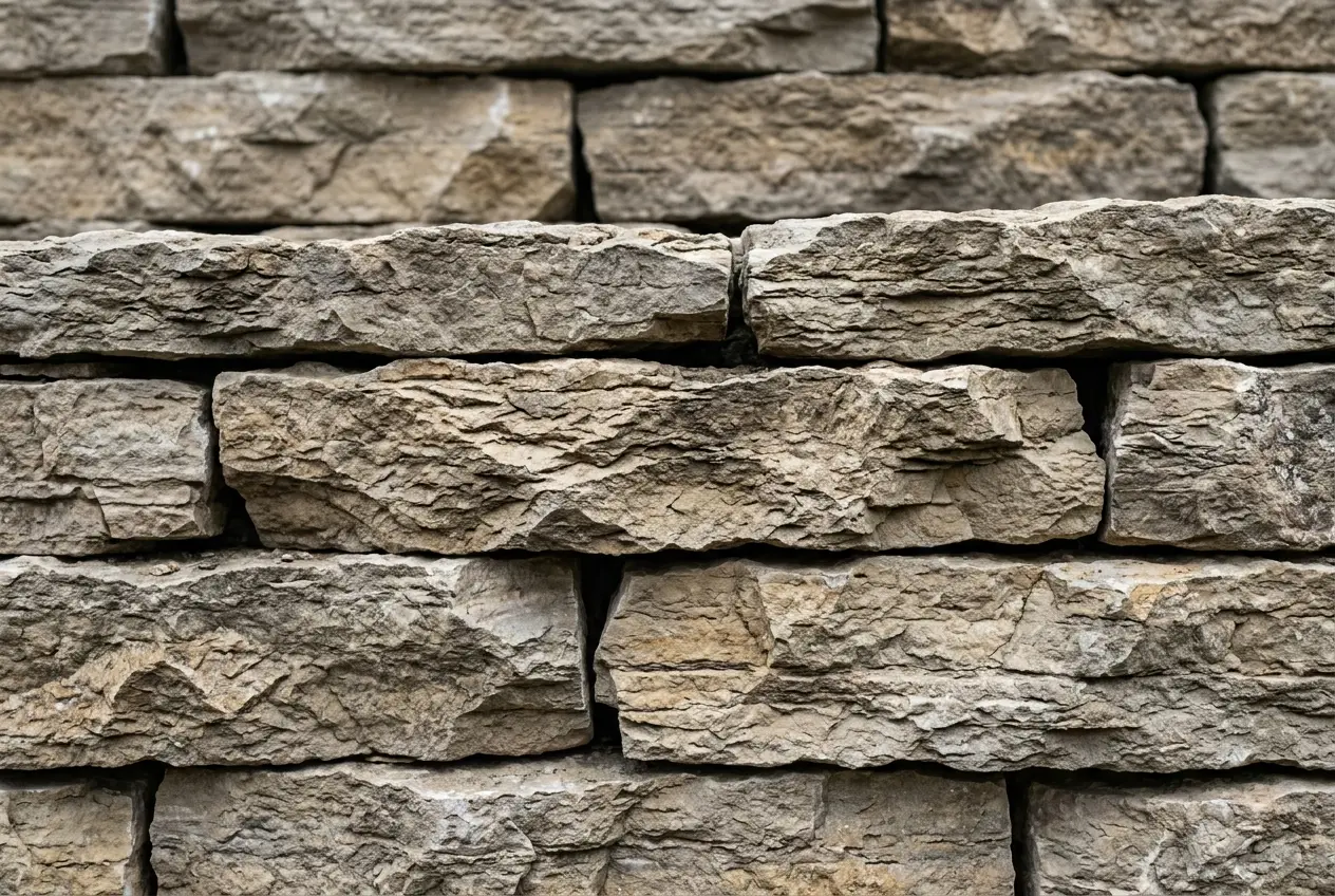 Stacked wallstone with natural split faces